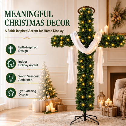 Pre-Lit Cross Christmas Tree