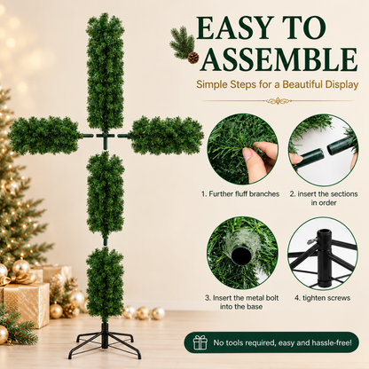 Pre-Lit Cross Christmas Tree