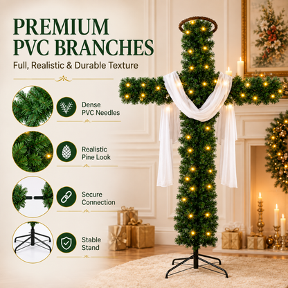 Pre-Lit Cross Christmas Tree